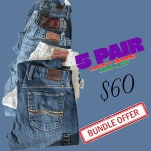 Lucky Brand Women's Straight Leg Jeans - Blue and Gray Bundle